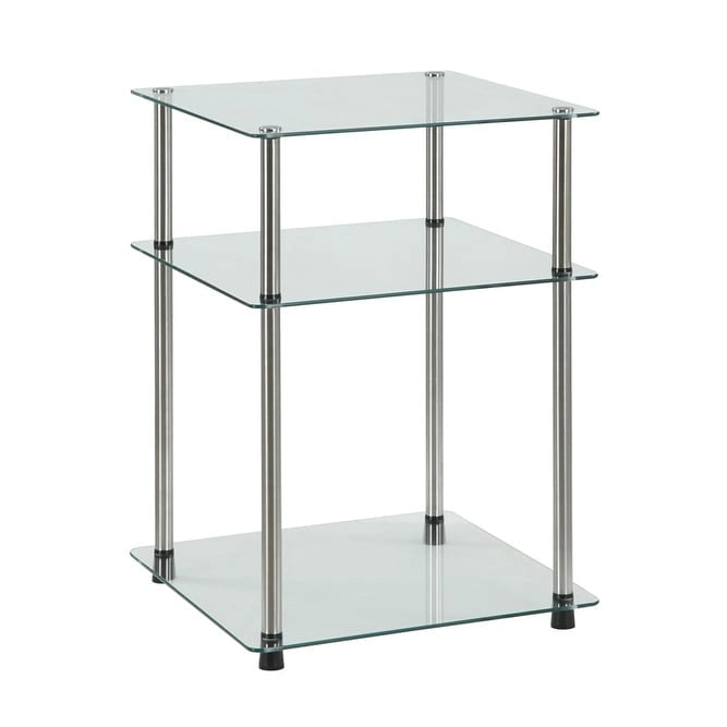 Convenience Concepts Designs2Go Classic Glass 3 Tier End Table