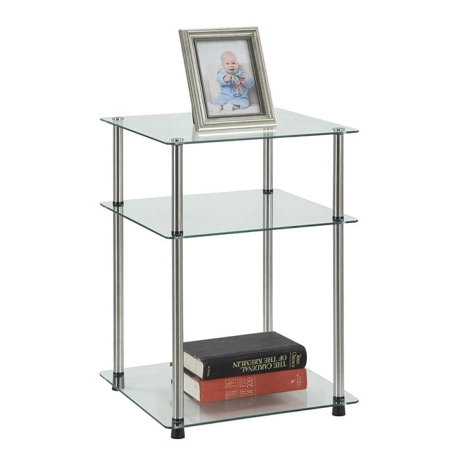 Convenience Concepts Designs2Go Classic Glass 3 Tier End Table