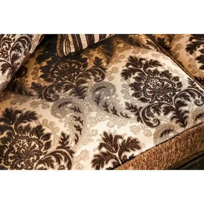 Pora Traditional Brown Chenille Upholstered Rolled Arms Sofa by Furniture of America