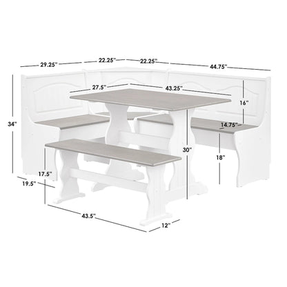 Simple Living Washington 3-piece Breakfast Nook with Storage