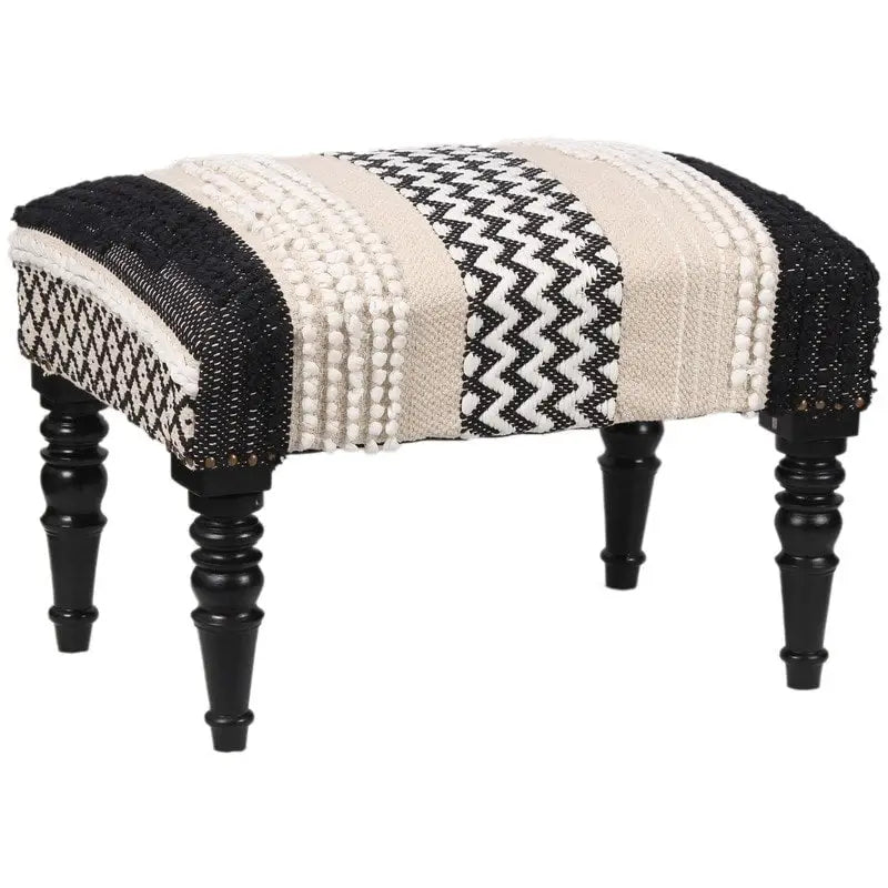 HERAT ORIENTAL Handmade Cotton Dhurrie Footstool