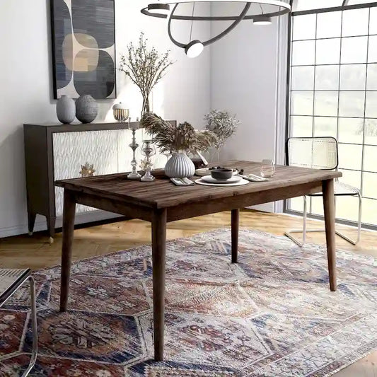 Furniture of America Sevo Midcentury Modern Brown 59-inch Dining Table