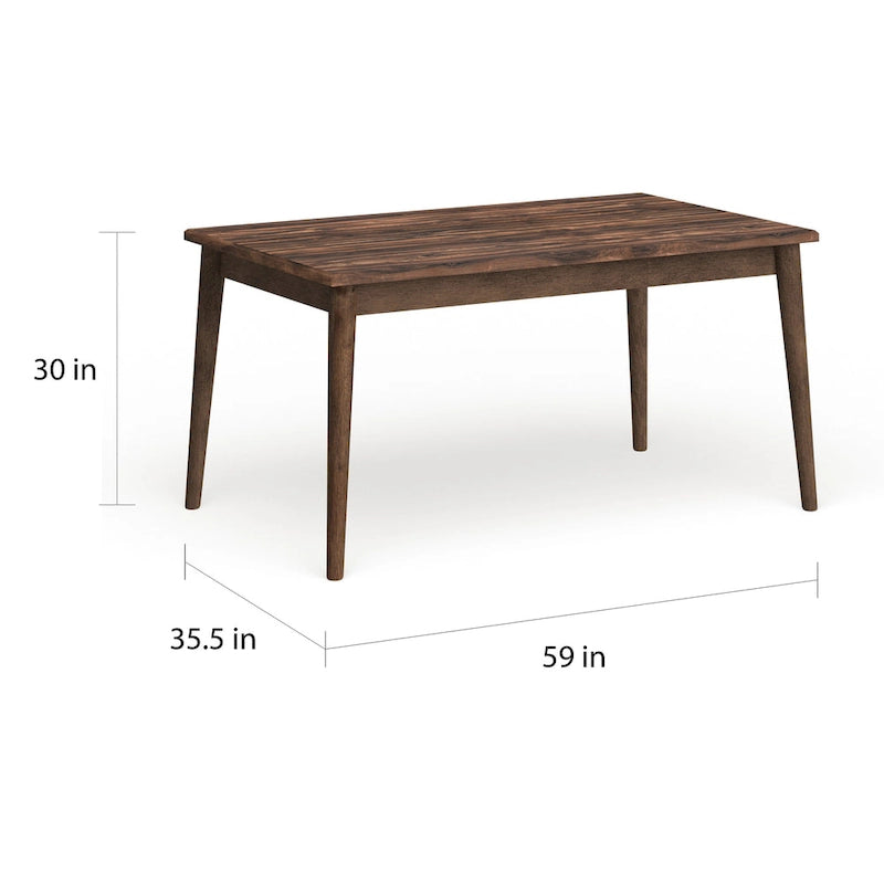 Furniture of America Sevo Midcentury Modern Brown 59-inch Dining Table