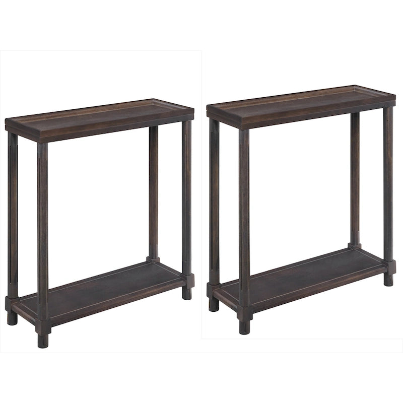 NewRidge Home Goods Harrison Narrow Side Tables, Espresso, Set of 2