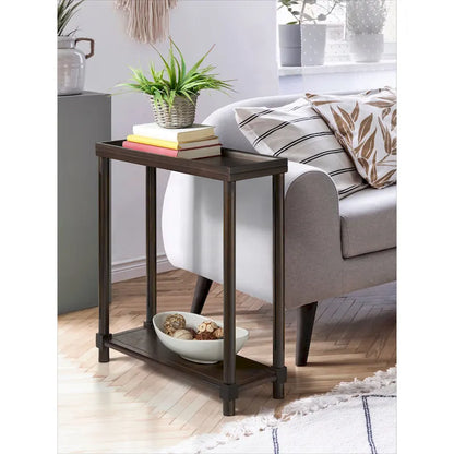 NewRidge Home Goods Harrison Narrow Side Tables, Espresso, Set of 2