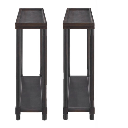 NewRidge Home Goods Harrison Narrow Side Tables, Espresso, Set of 2