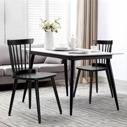 Farmhouse Windsor Dining Chairs with Spindle Back - 33.3H x 17.4W x 19.7D