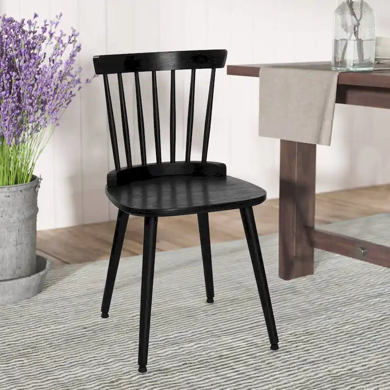 Farmhouse Windsor Dining Chairs with Spindle Back - 33.3H x 17.4W x 19.7D