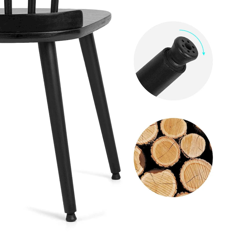 Farmhouse Windsor Dining Chairs with Spindle Back - 33.3H x 17.4W x 19.7D