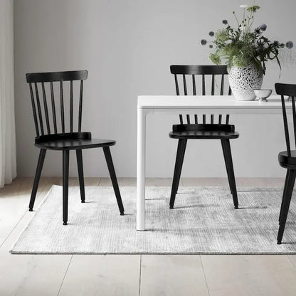 Farmhouse Windsor Dining Chairs with Spindle Back - 33.3H x 17.4W x 19.7D