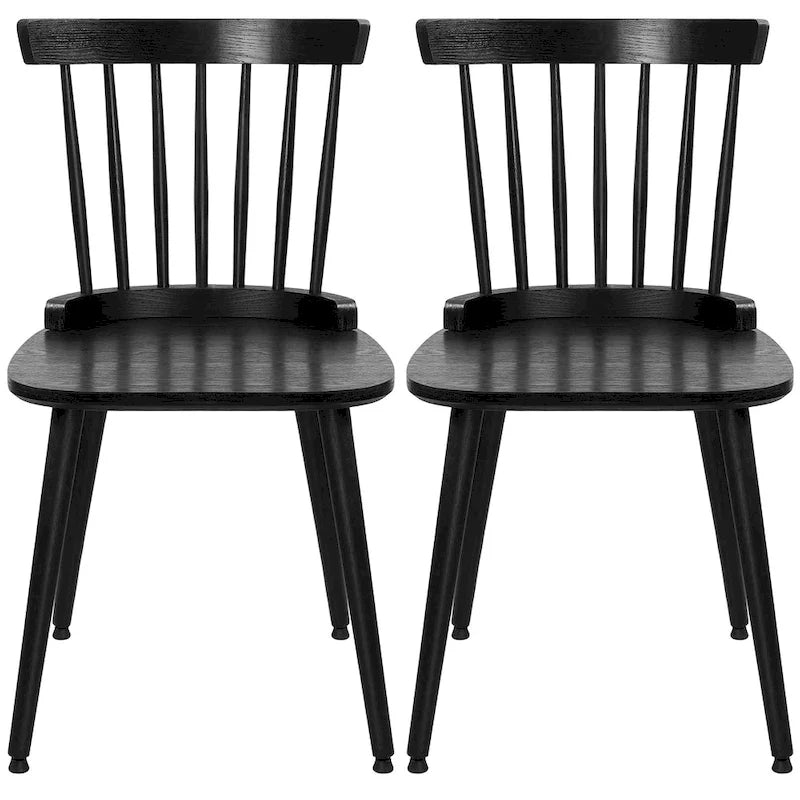 Farmhouse Windsor Dining Chairs with Spindle Back - 33.3H x 17.4W x 19.7D