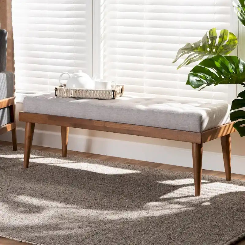 Carson Carrington Hjeltevad Mid-century Fabric Bench