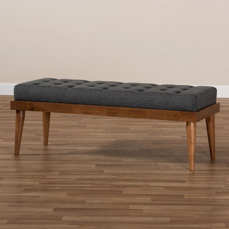Carson Carrington Hjeltevad Mid-century Fabric Bench