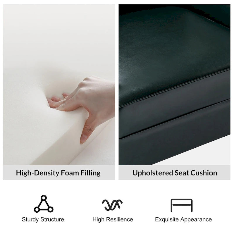 Angeles Mid-century Modern Ergonomic Vegan Leather Armchair with Wingback by HULALA HOME