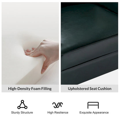 Angeles Mid-century Modern Ergonomic Vegan Leather Armchair with Wingback by HULALA HOME