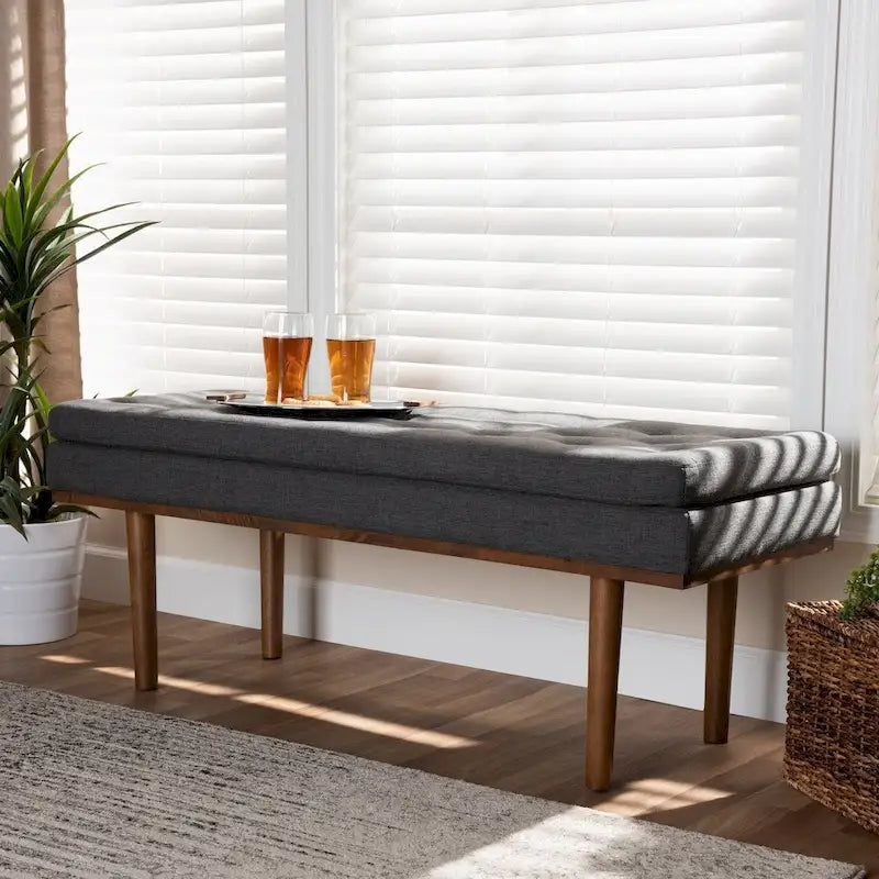 Carson Carrington Ufas Mid-century Modern Upholstered Bench