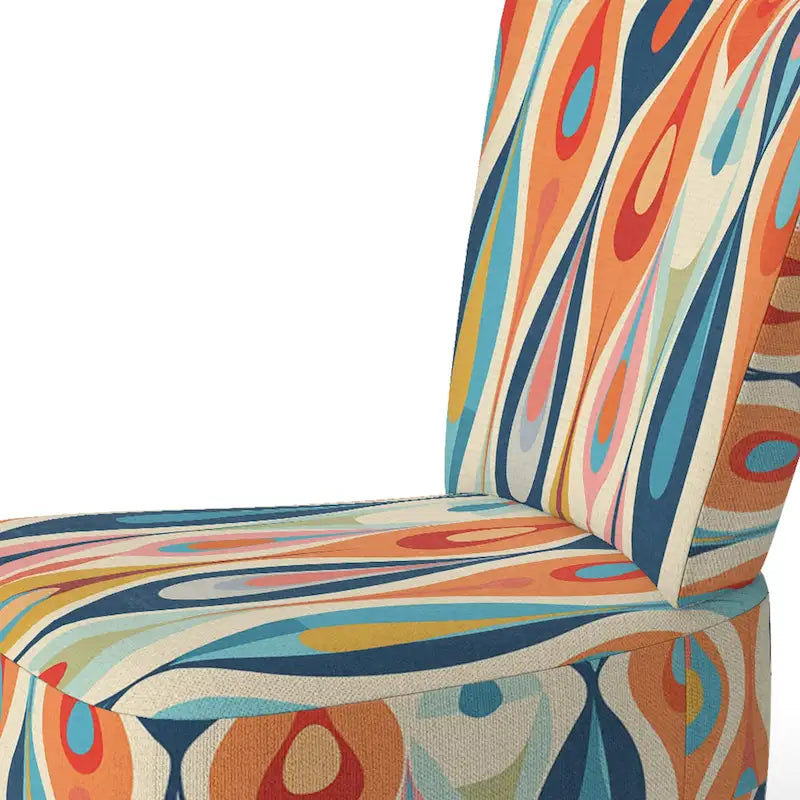 Designart Retro Abstract Drops XI Upholstered Modern Geometric Accent Chair and Modern & Contemporary Arm Chair