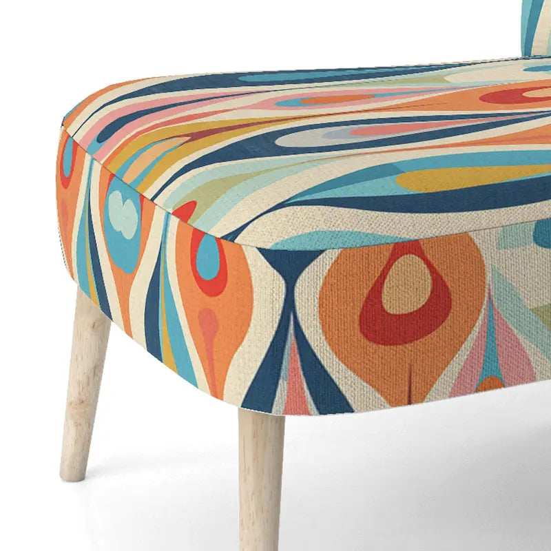 Designart Retro Abstract Drops XI Upholstered Modern Geometric Accent Chair and Modern & Contemporary Arm Chair