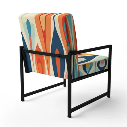 Designart Retro Abstract Drops XI Upholstered Modern Geometric Accent Chair and Modern & Contemporary Arm Chair