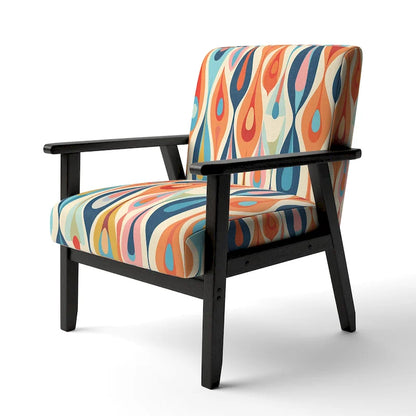 Designart Retro Abstract Drops XI Upholstered Modern Geometric Accent Chair and Modern & Contemporary Arm Chair