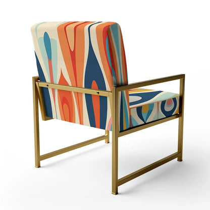 Designart Retro Abstract Drops XI Upholstered Modern Geometric Accent Chair and Modern & Contemporary Arm Chair