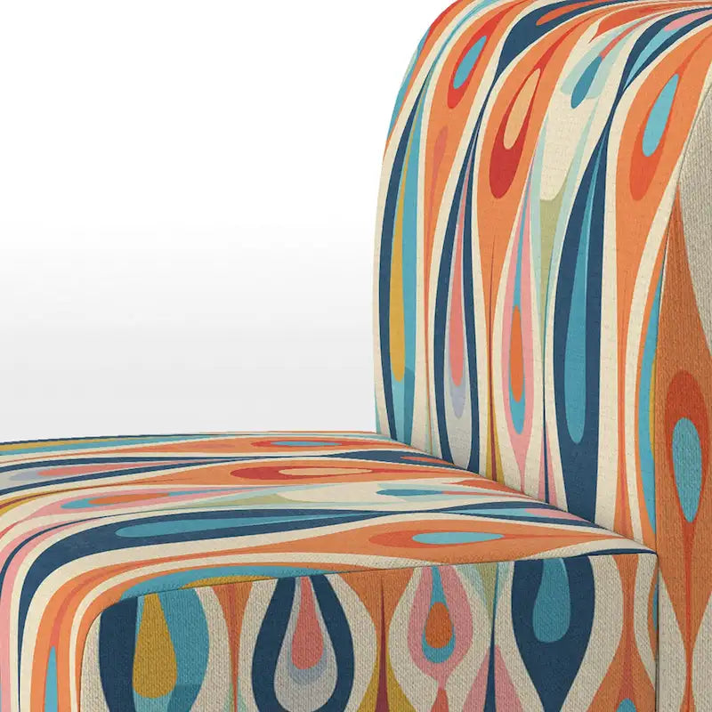 Designart Retro Abstract Drops XI Upholstered Modern Geometric Accent Chair and Modern & Contemporary Arm Chair