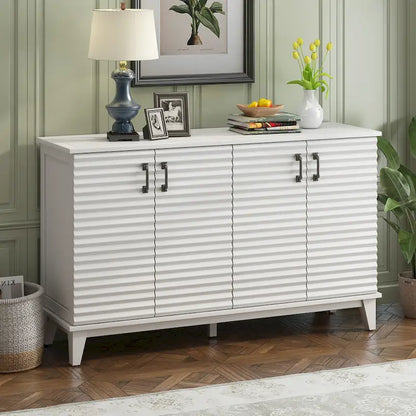 Nestfair Retro Sideboard with 4 Door Large Storage and Adjustable Shelves - N/A