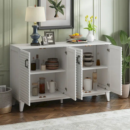 Nestfair Retro Sideboard with 4 Door Large Storage and Adjustable Shelves - N/A