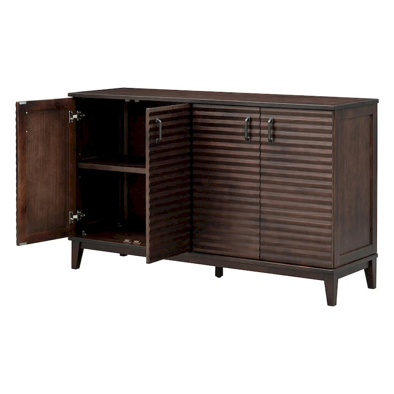 Nestfair Retro Sideboard with 4 Door Large Storage and Adjustable Shelves - N/A