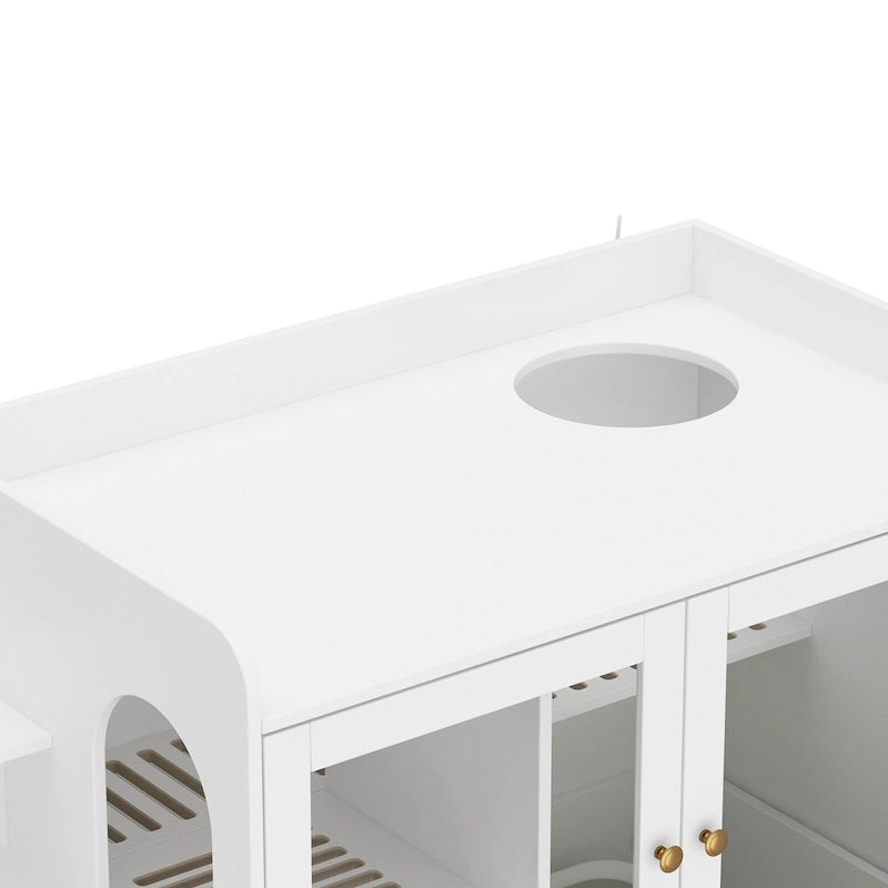 40 Cat-Friendly Litter Box Enclosure with Storage Bookcase Cabinet