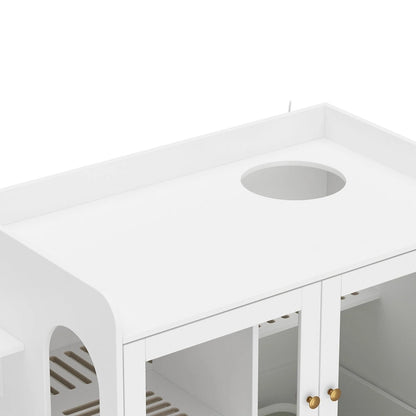 40 Cat-Friendly Litter Box Enclosure with Storage Bookcase Cabinet