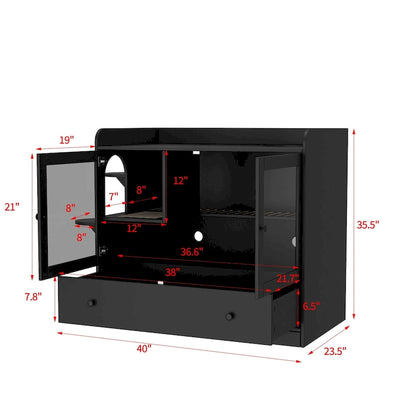 40 Cat-Friendly Litter Box Enclosure with Storage Bookcase Cabinet