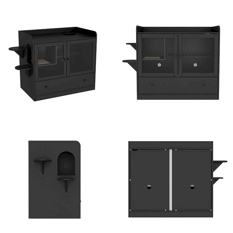 40 Cat-Friendly Litter Box Enclosure with Storage Bookcase Cabinet