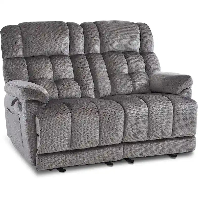 MCombo Electric Power Reclining Loveseat Sofa with Heat and Massage, Fabric 6237