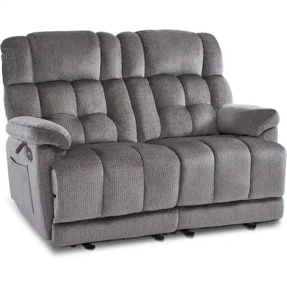 MCombo Electric Power Reclining Loveseat Sofa with Heat and Massage, Fabric 6237