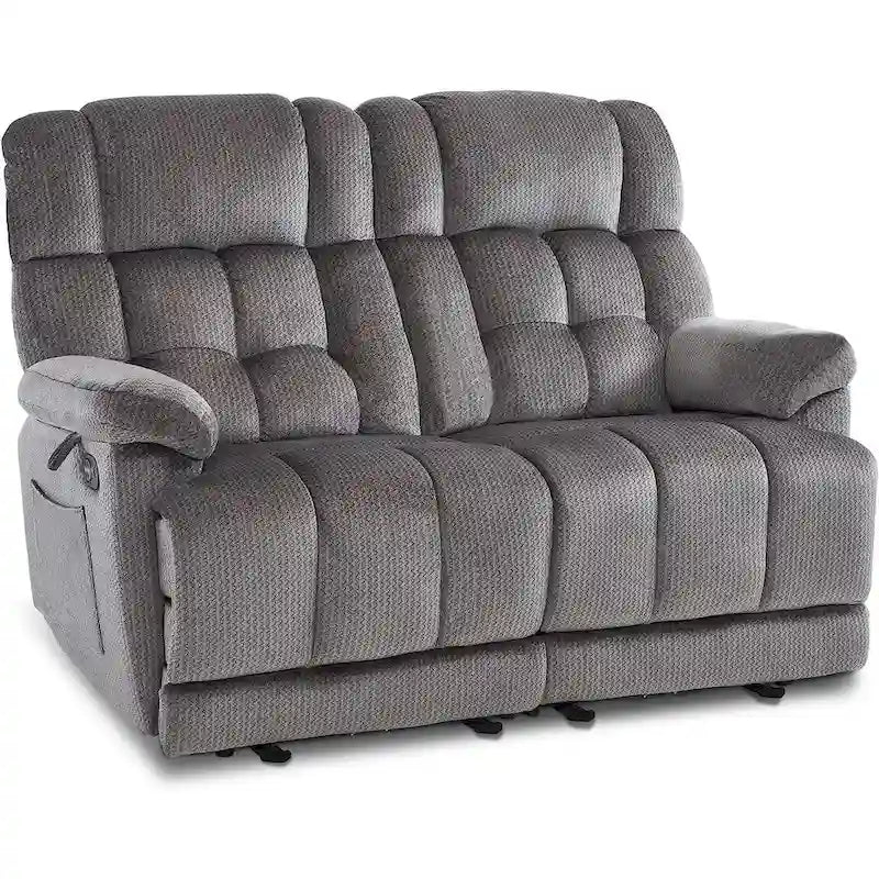 MCombo Electric Power Reclining Loveseat Sofa with Heat and Massage, Fabric 6237