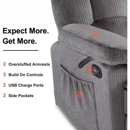 MCombo Electric Power Reclining Loveseat Sofa with Heat and Massage, Fabric 6237