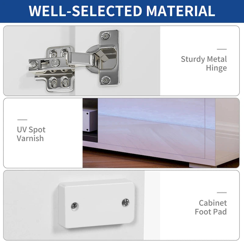 Moasis High Gloss LED TV Stand & Entertainment Center Media Console for up to 70 inch TVs