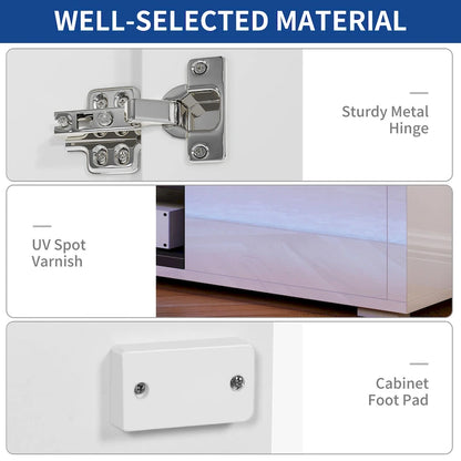 Moasis High Gloss LED TV Stand & Entertainment Center Media Console for up to 70 inch TVs
