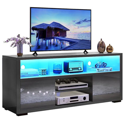 Moasis High Gloss LED TV Stand & Entertainment Center Media Console for up to 70 inch TVs