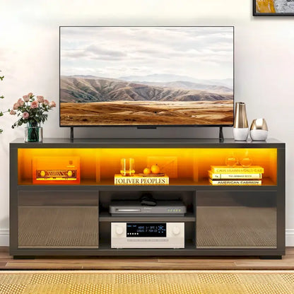 Moasis High Gloss LED TV Stand & Entertainment Center Media Console for up to 70 inch TVs