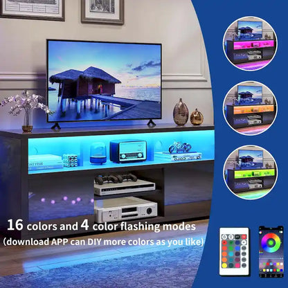 Moasis High Gloss LED TV Stand & Entertainment Center Media Console for up to 70 inch TVs