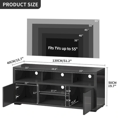 Moasis High Gloss LED TV Stand & Entertainment Center Media Console for up to 70 inch TVs