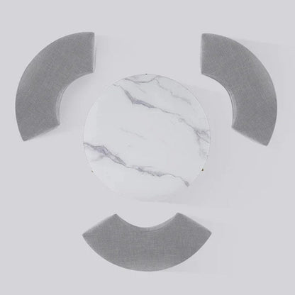 31.5 Modern Round Lift-Top Coffee Table Set with Storage & 3 Ottomans