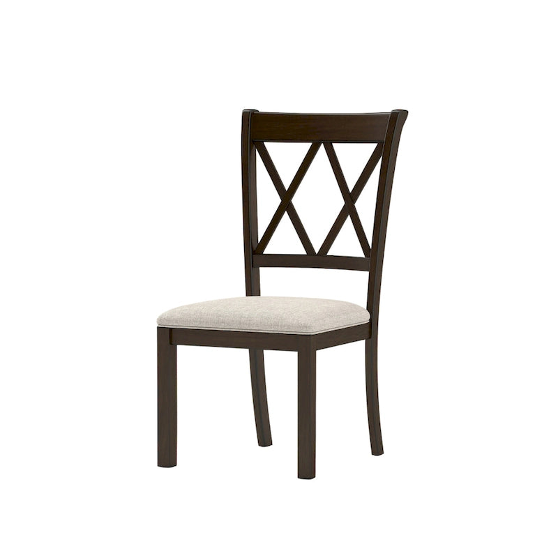 Roundhill Furniture Windvale Upholstered Cross-back Dining Chair, Set of 2