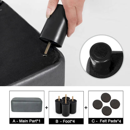 Adeco Small Footstool PU Leather Ottoman Footrest Modern Rectangular