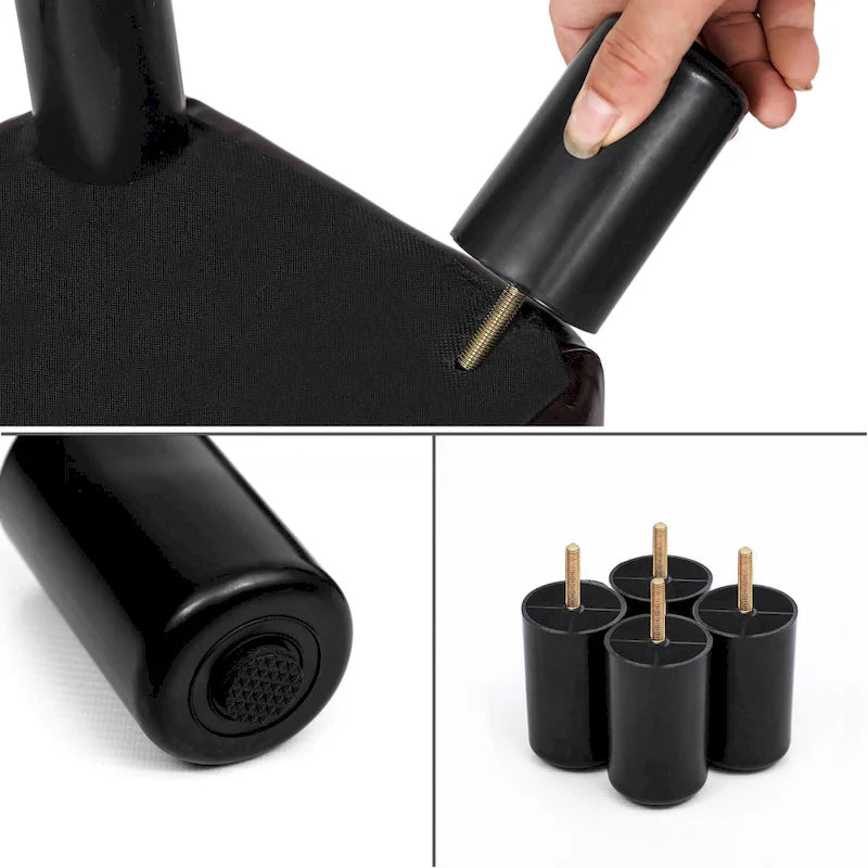 Adeco Small Footstool PU Leather Ottoman Footrest Modern Rectangular