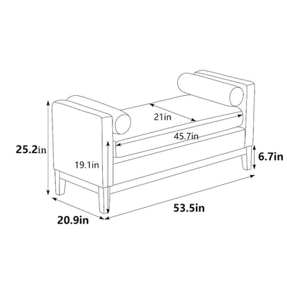 Modern Boucle Upholstered Bedroom Bench With Wood Legs,Entryway Bench