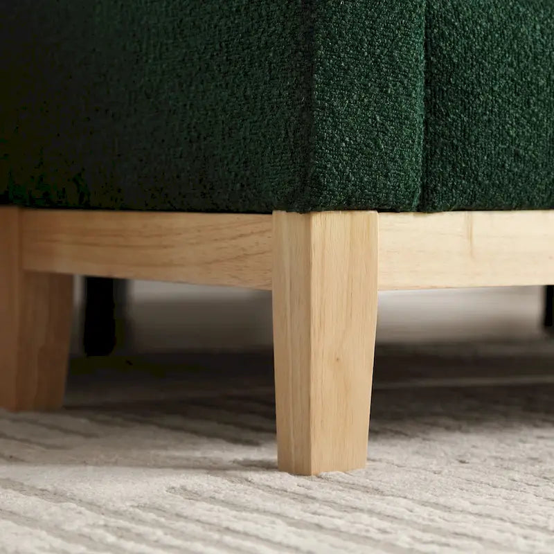 Modern Boucle Upholstered Bedroom Bench With Wood Legs,Entryway Bench