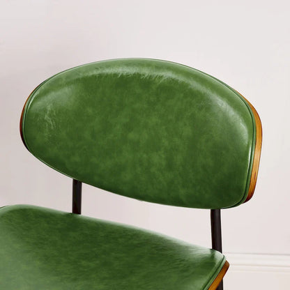 Art Leon Set of 4 Mid-century Wood and Faux Leather Dining Chairs